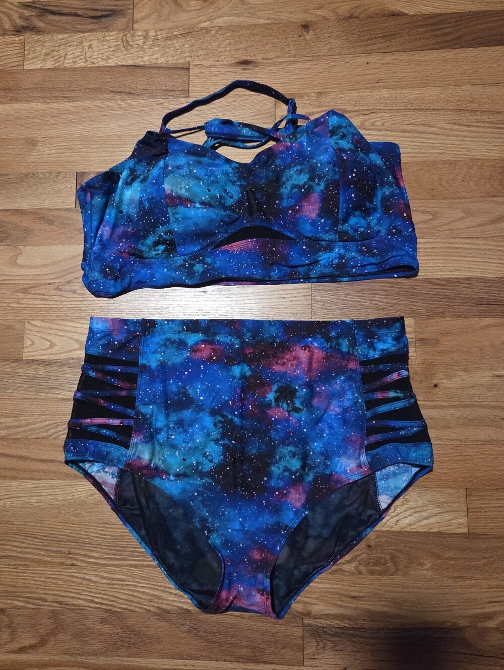 torrid Multicolor Galaxy Print Bikini And Cover Up - Blue/Purple/Pink